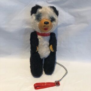 Vintage 1950s PANDA BEAR / Rubber Face / Japan Jointed Articulated Plush Toy